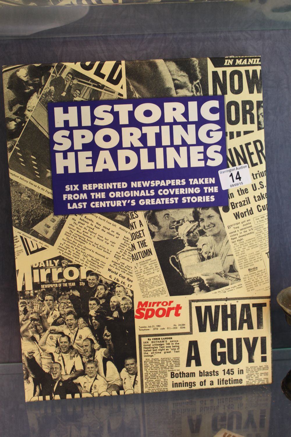 Historic sporting headlines - six reprinted newspapers