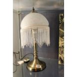 Modern table lamp with decorative cloudy glass shade