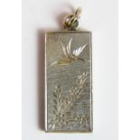 Sterling silver 1978 ingot with swooping bird to verso