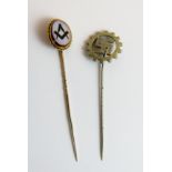 Masonic gold stick pin and a Swastika example