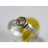 9 ct white gold diamond solitaire ring in original E J box,