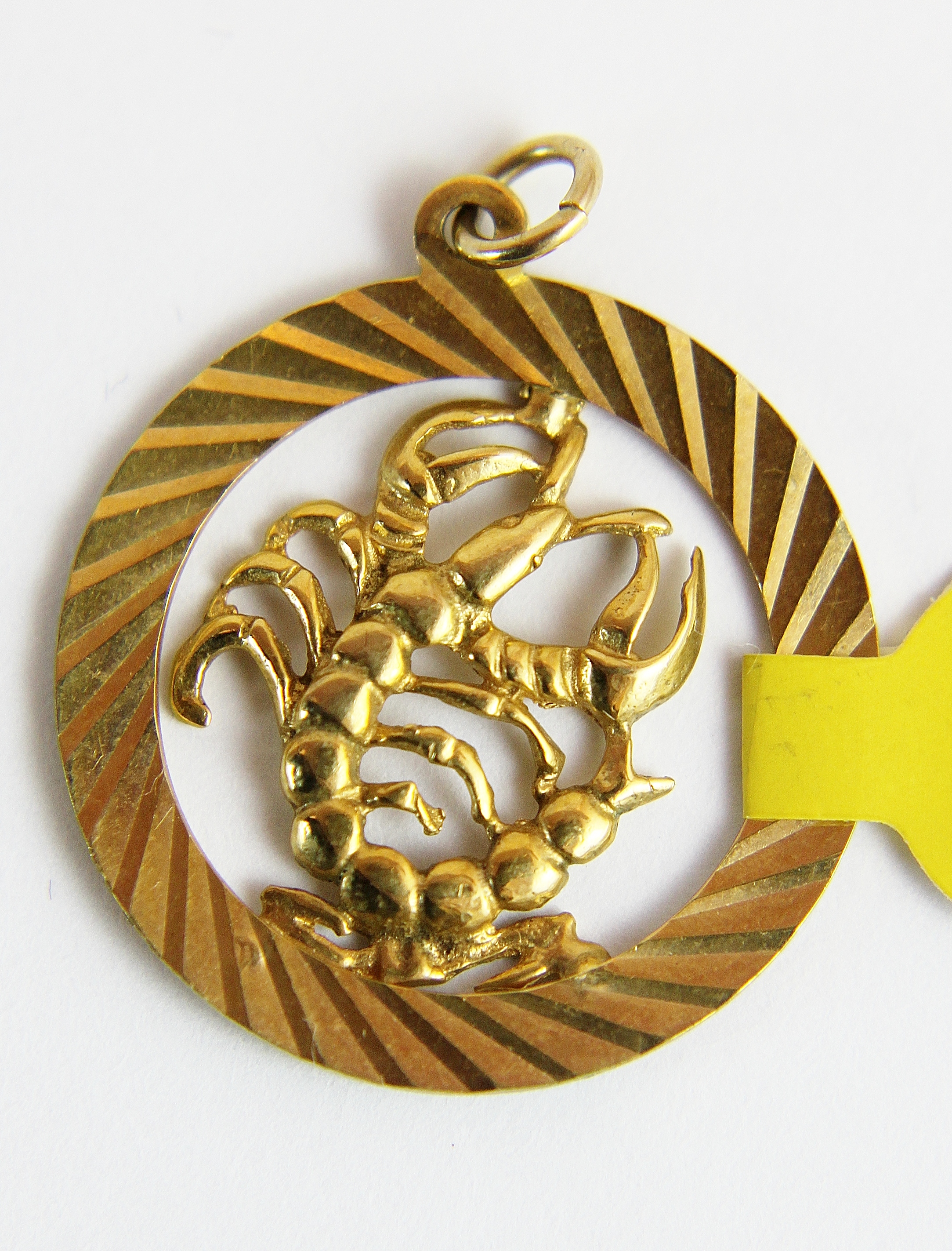 9 ct gold Scorpio pendant