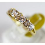 18 ct gold half eternity ring,