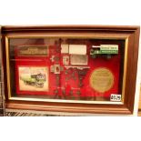 Models of Yesteryear wall hanging display case showing parts castings and the completed modelof a