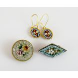 Micro mosaic brooches and earrings