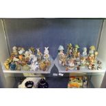 Two trays of mixed ceramic figurines including animals