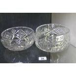 Two cut crystal fruit bowls