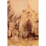 Signed watercolour of Nantyfer church signed John Morris,