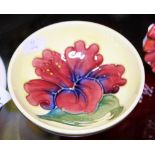 Moorcroft small Yellow Hibiscus footed bowl