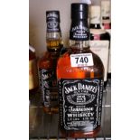 Two bottles of Jack Daniels Old No7 brand Tennessee whiskey 1ltr 43%vol,