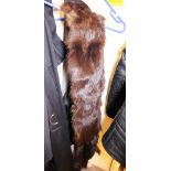 Ladies fur stole with animal tail decoration