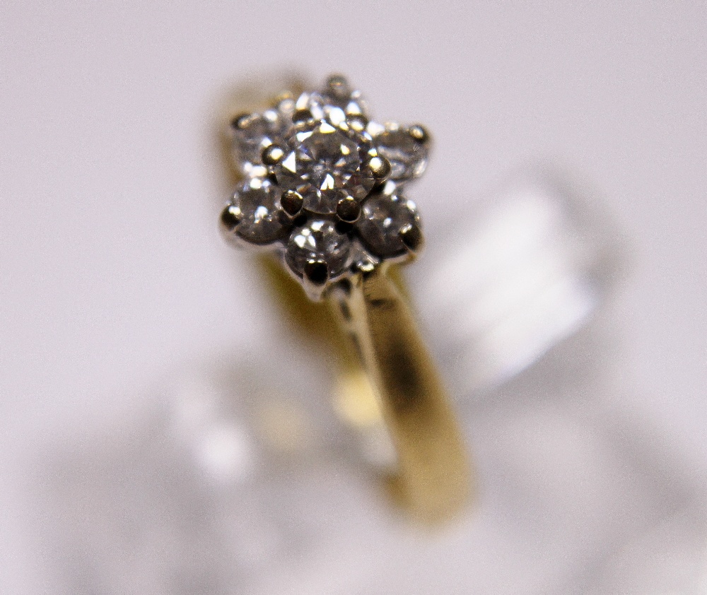 18 ct yellow gold best quality daisy cluster ring,