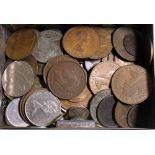 Box of mixed British and foreign coinage