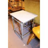 Marble topped occasional table on brass supports