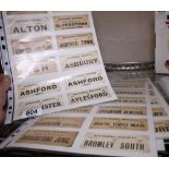 Collection of 168 Southern Railway luggage labels loosely mounted in perfect condition