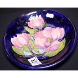 Moorcroft blue Magnolia large shallow bowl