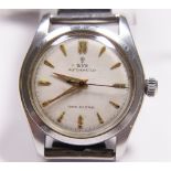 Rolex Tudor auto Oyster stainless steel wristwatch with ivory coloured face on expanding stainless