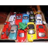 Box of diecast metal toy vehicles
