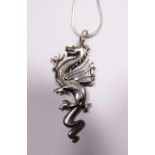 Stamped 925 silver necklace with dragon pendant