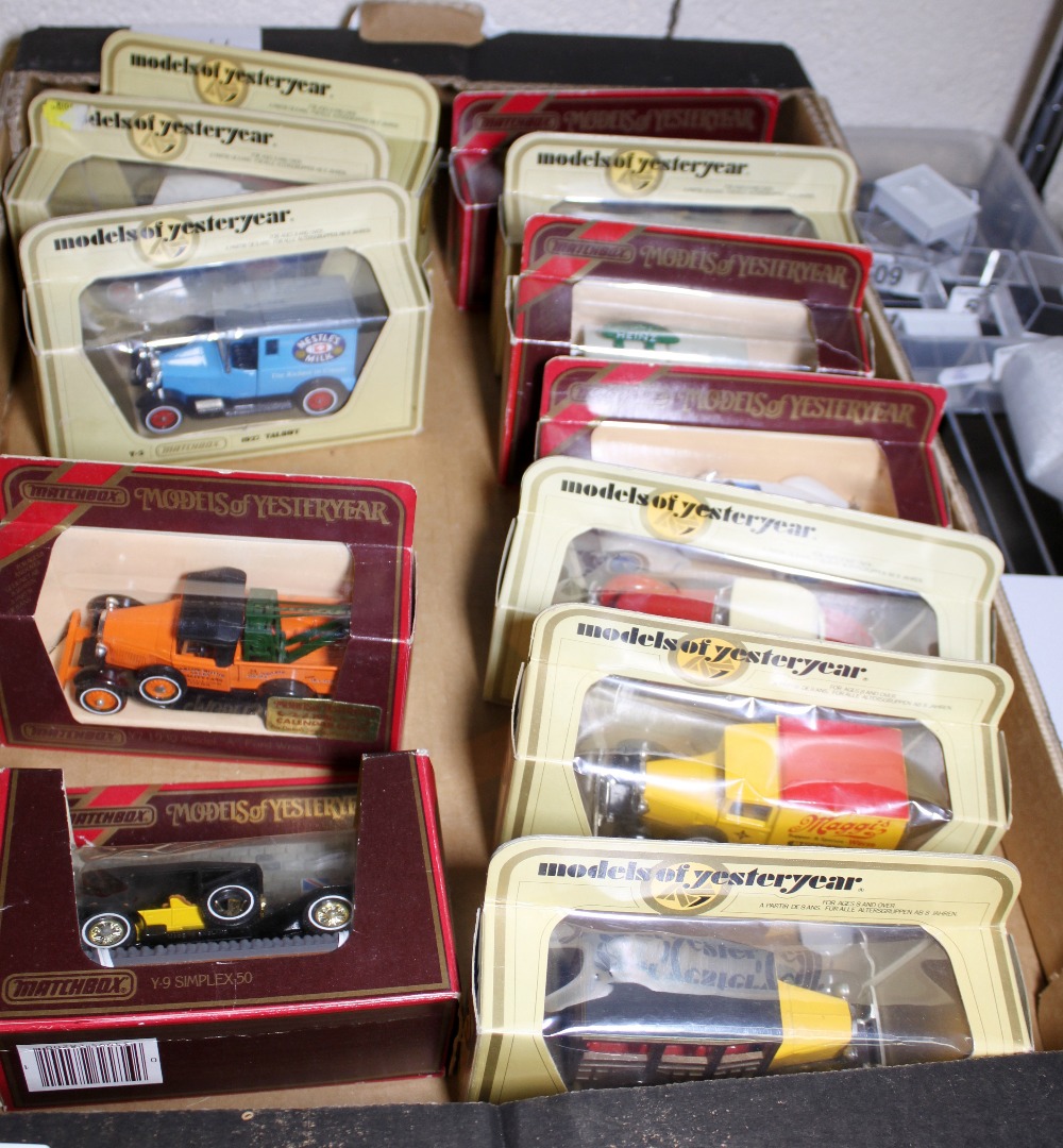 Twelve Matchbox models of Yesteryear cars and vans in original boxes