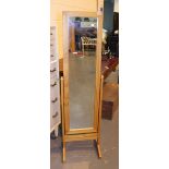 Pine framed long length mirror on stand