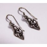 Sivler celtic drop earrings