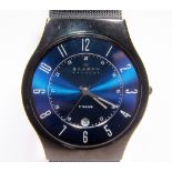 Skagen Titanium Gents wristwatch with black metal strap