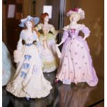 Three Coalport Femme Fatale Limited Edition Collection figurines, Mrs Fitzherbert, Neill Gwynn,