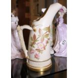 Royal Worcester blush ivory hand painted tusk vase c1888. H: 23.