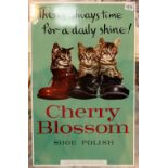 Cherry Blossom shoe polish enamel tin advertising sign,