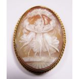 9 ct gold Three Graces cameo,