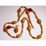 Amber? matching necklace and earring set