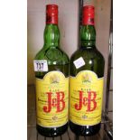 Two bottles J&B blended old scotch whisky 2x1ltr 43%vol,