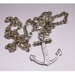 Hallmarked silver anchor pendant on a silver chain