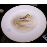 Royal Worcester snipe plate signed Maybury