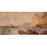 Seascape water colour painting signed Hider