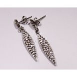 Silver fancy stone set earrings