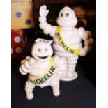 Pair of cast metal Michelin men