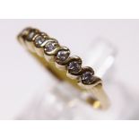 9 ct fancy set diamond 1/2 eternity ring,