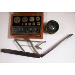 Cased sovereign scales and a complete set of scientific weights