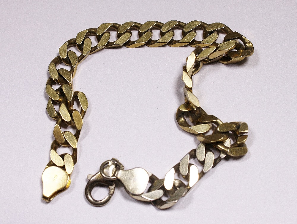 Silver gold plated solid link curb bracelet