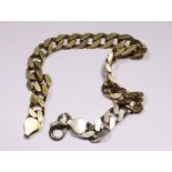 Silver gold plated solid link curb bracelet