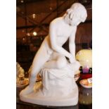 COPELAND NARCISSUS. Narcissus by Copeland. Parian figure with painted mark to interior.