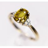 SPHENE & DIAMOND RING.