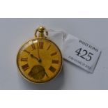 An attractive heavy 18ct repeating pocket watch with gilt dial. By Rundell Ridge of London. Est. £