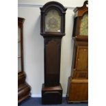 A good Georgian mahogany cased Grandfather clock with arched brass dial with central seconds hand.