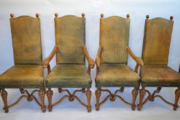 A good set of twenty-four Continental leather boardroom chairs with two carvers mounted with otter