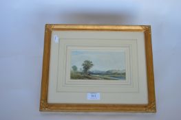WILLIAM WILLIAMS - Cattle drinking by river. Inscribed, "On The Clyst." 21cms x 12cms. Est. £