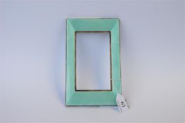 An attractive green enamelled picture frame with silver border. Birmingham. By WJ & M. Est. £80 - £