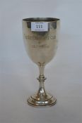 A large heavy goblet presented to the "Western Kirk Rifle Club". Birmingham 1908. By WN. Approx. 407